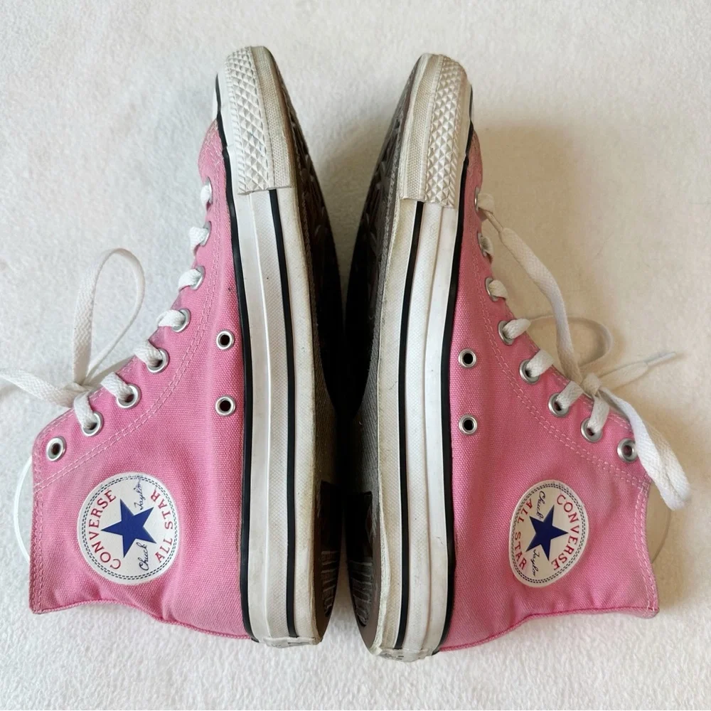 Converse Pink High Top Canvas All Star Chuck Taylor Sneakers EUC, size 8.5 - Picture 14 of 16